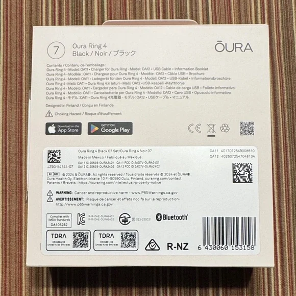 Oura Ring 4 Smart Ring Black Size 7 NEW Sealed Fitness Sleep Tracker - Picture 2 of 3